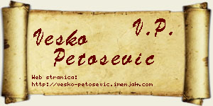 Vesko Petošević vizit kartica